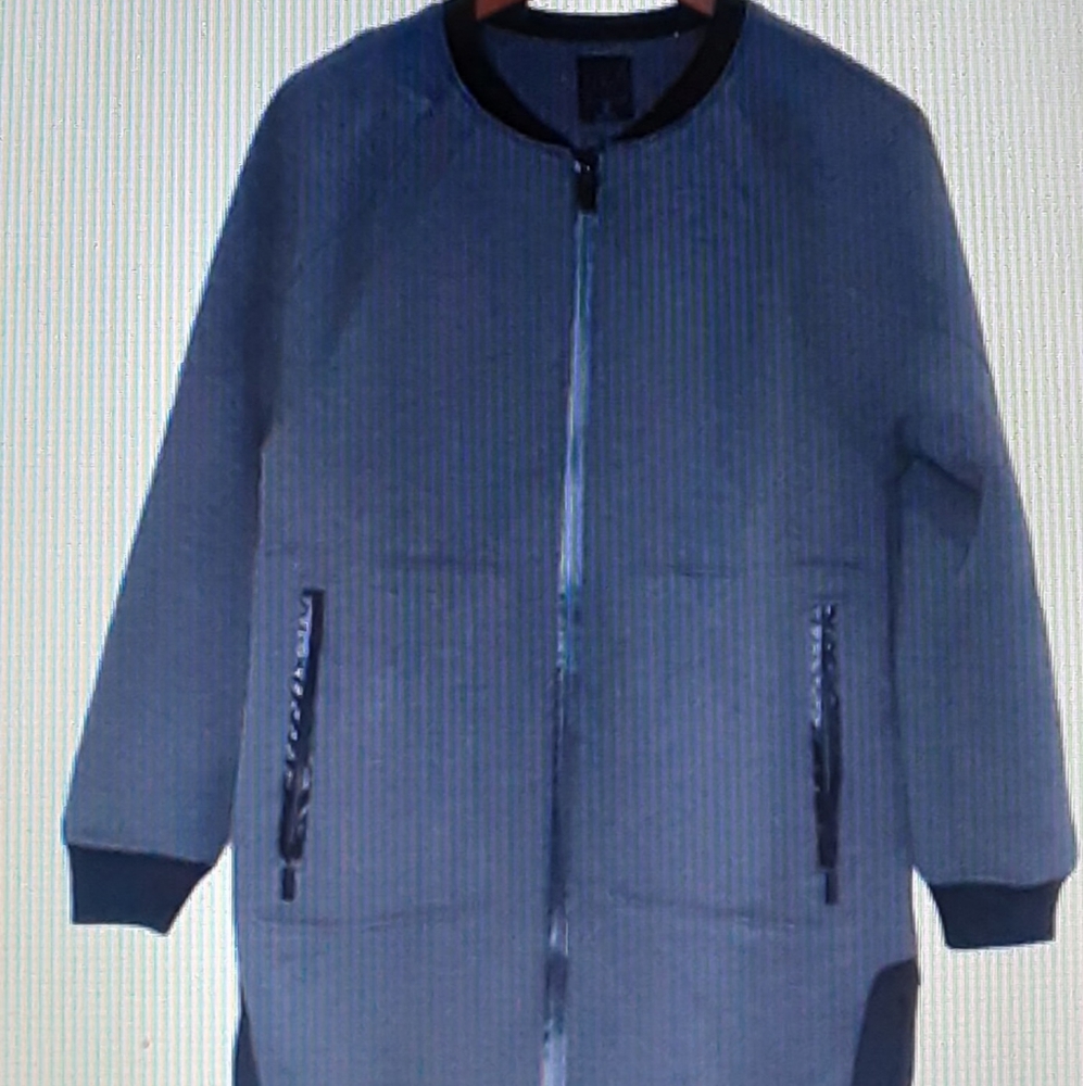 Lime & Vine Scuba Knit Oversized Zip-Up Jacket Small